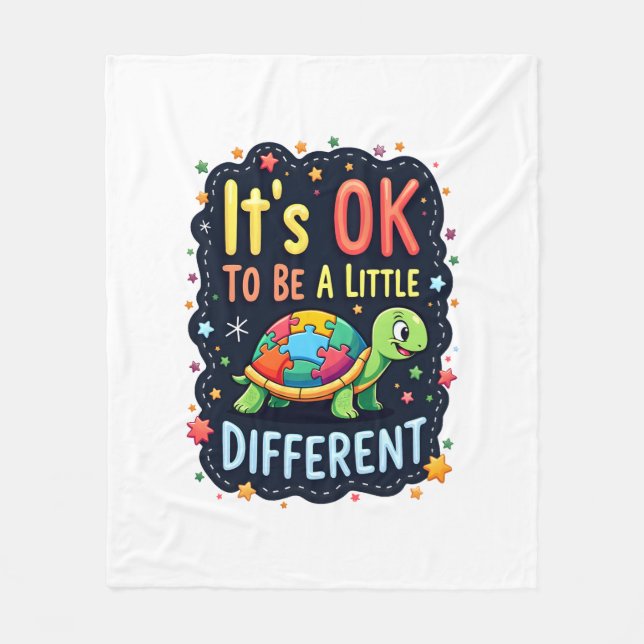 Autism Awareness It's Ok To Be A Little Different  Fleecedecke (Vorderseite)