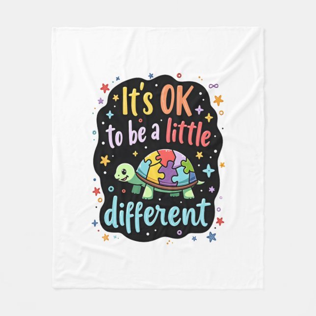 Autism Awareness It's Ok To Be A Little Different  Fleecedecke (Vorderseite)