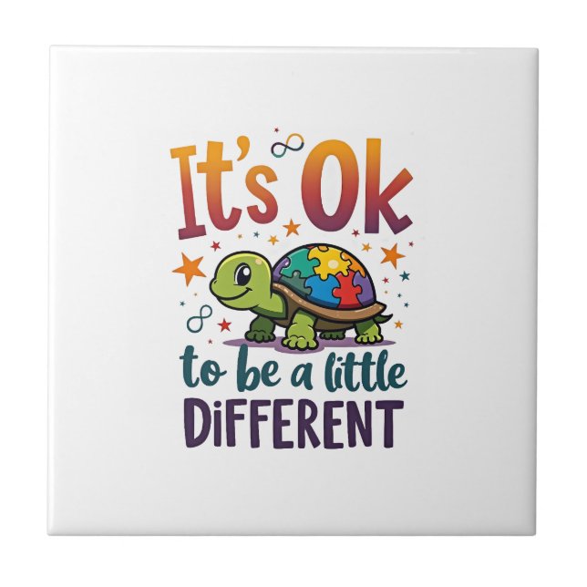 Autism Awareness It's Ok To Be A Little Different  Fliese (Vorderseite)