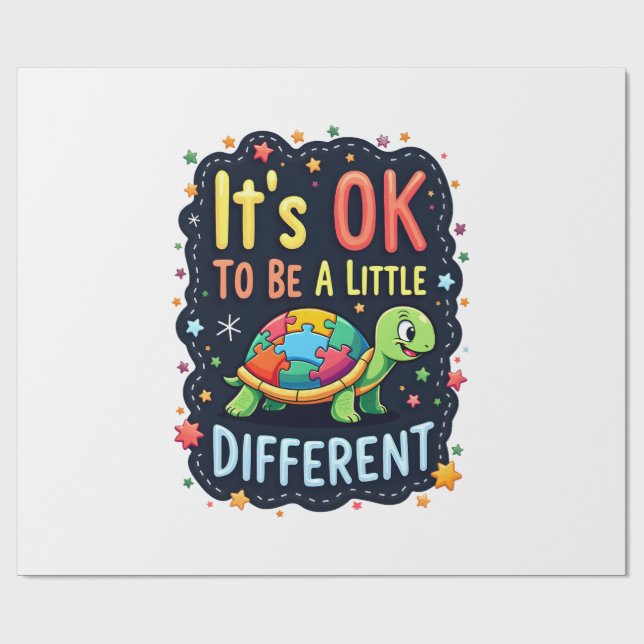 Autism Awareness It's Ok To Be A Little Different  Geschenkpapier (Flach)