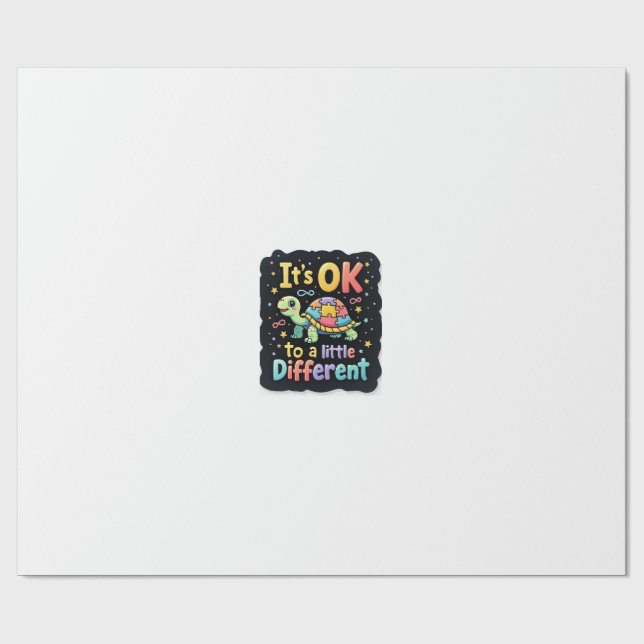Autism Awareness It's Ok To Be A Little Different  Geschenkpapier (Flach)
