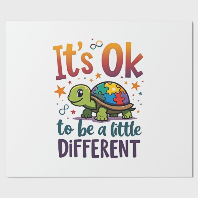 Autism Awareness It's Ok To Be A Little Different  Geschenkpapier (Flach)
