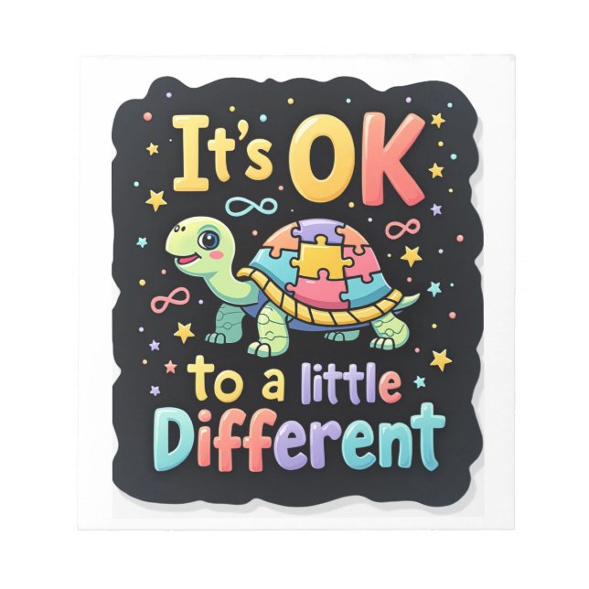 Autism Awareness It's Ok To Be A Little Different  Notizblock (Vorderseite)