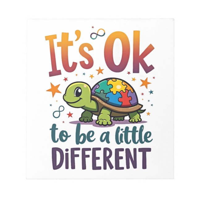 Autism Awareness It's Ok To Be A Little Different  Notizblock (Vorderseite)