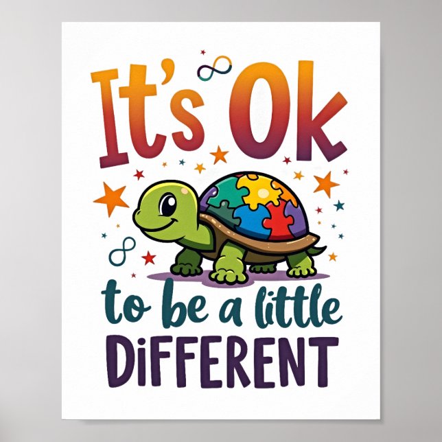 Autism Awareness It's Ok To Be A Little Different  Poster (Vorne)