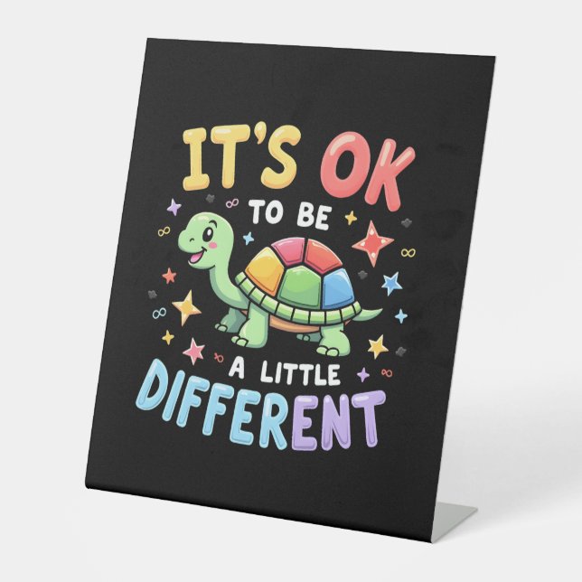 Autism Awareness It's Ok To Be A Little Different  Sockelschild (Vorderseite)