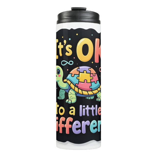 Autism Awareness It's Ok To Be A Little Different  Thermosbecher (Vorderseite)