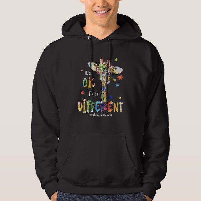 Autism Awareness It's Ok To Be Different Be Kind W Hoodie (Vorderseite)