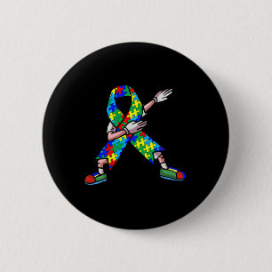 Autism Awareness Kids Dabbing Puzzle Piece Love Da Button