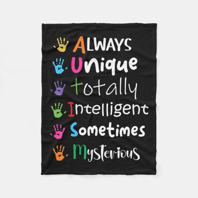 Autism Awareness Kindness Shirt Always Unique Tota Fleecedecke (Vorderseite)