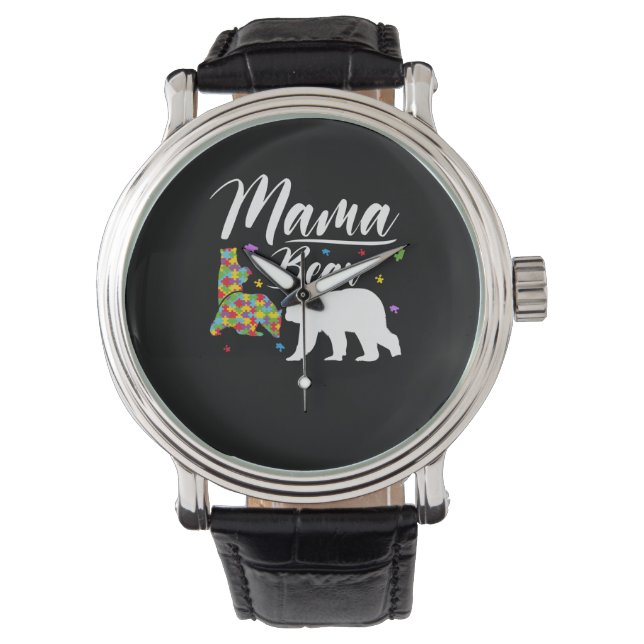 Autism Awareness Mama Bear Armbanduhr (Vorderseite)