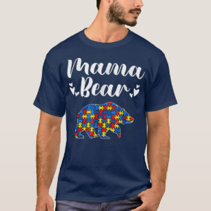 Autism Awareness Mama Bear Puzzle Piece Autistic M T-Shirt