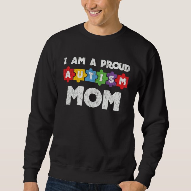 Autism Awareness Mom Proud Autistic Son Daughter M Sweatshirt (Vorderseite)