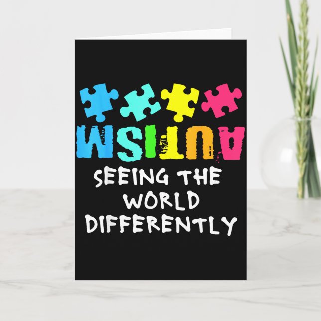 Autism Awareness Month Support Seeing The World Di Karte (Vorderseite)