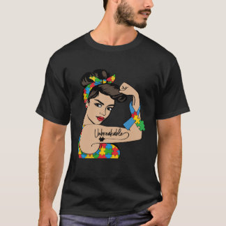 Autism Awareness Mother Mom Unbreakable Strong Wom T-Shirt