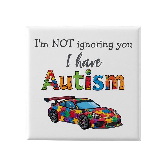 Autism Awareness Pin  Badge I'm not ignoring you Button (Autism Awareness Pin Badge I'm not ignoring you
)
