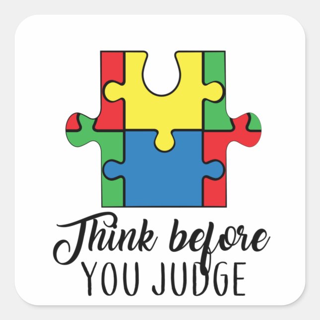 Autism Awareness Print Quadratischer Aufkleber (Vorderseite)