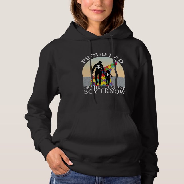 Autism Awareness  Proud Dad Of The Toughest Boy I  Hoodie (Vorderseite)