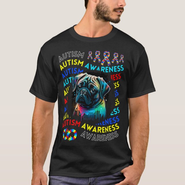 Autism Awareness Pug For Teacher Autism Moms Dad G T-Shirt (Vorderseite)