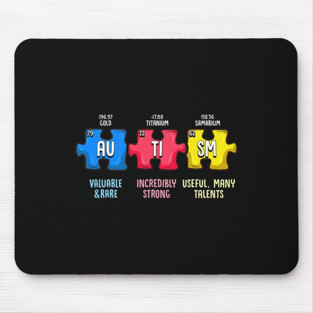 Autism Awareness Puzzle Chemical Element Mousepad (Vorne)