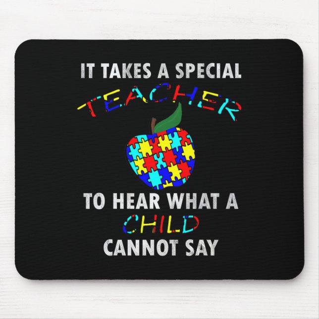 Autism Awareness Puzzle Design Support Special Ed  Mousepad (Vorne)