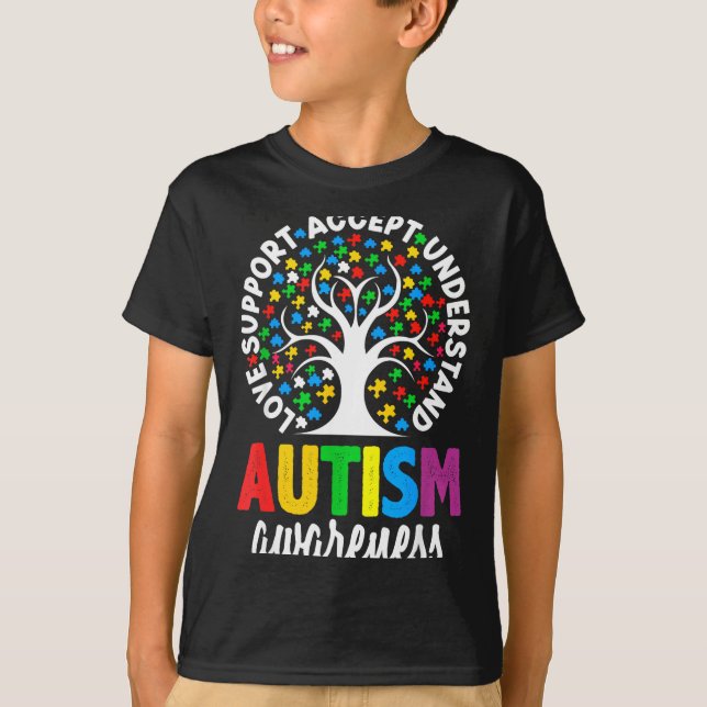 Autism Awareness Puzzle Heart Suprt Men Women  T-Shirt (Vorderseite)