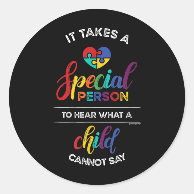 Autism Awareness Puzzle It Takes a Special Person Runder Aufkleber (Vorderseite)