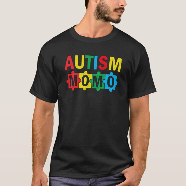 Autism Awareness Puzzle Ribbon Proud Autism Momo T-Shirt (Vorderseite)