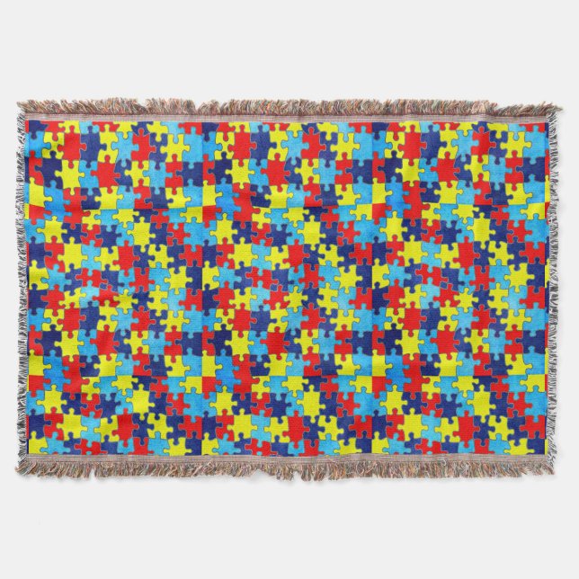 Autism Awareness-Puzzle von Shirley Taylor Decke (Vorderseite)