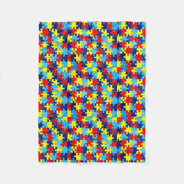 Autism Awareness-Puzzle von Shirley Taylor Fleecedecke (Vorderseite)