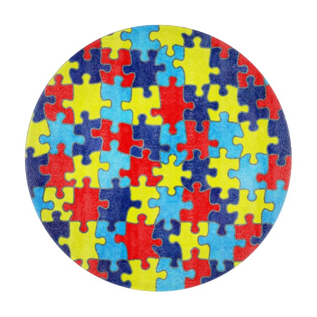 Autism Awareness-Puzzle von Shirley Taylor Schneidebrett (Vorderseite)