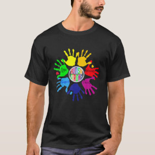 Autism Awareness Sign Language Hand Puzzle Support T-Shirt