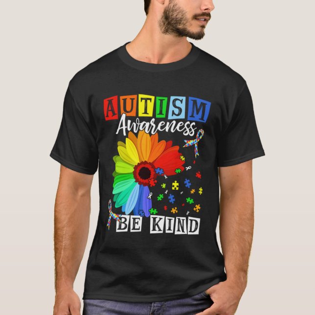 Autism Awareness Sunflower Choose Kindness Mom Kid T-Shirt (Vorderseite)