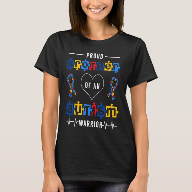 Autism Awareness Warrior Brother ASD Autistic Puzz T-Shirt (Vorderseite)