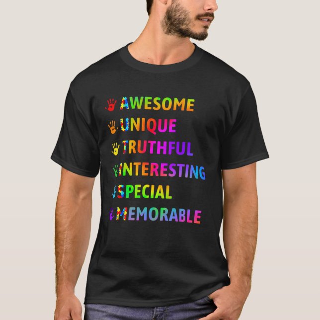 Autism Awesome Unique Special Autism Awareness Mon T-Shirt (Vorderseite)