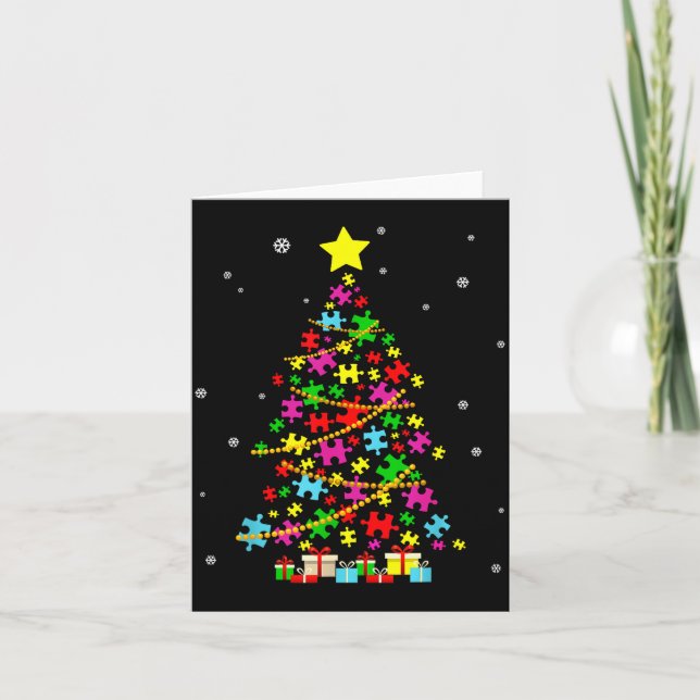 Autism Christmas Tree Autism Christmas  Karte (Vorderseite)
