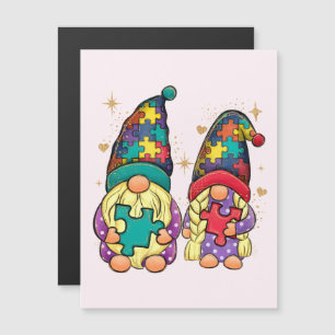 Autism Couple Gnome Magnetkarte