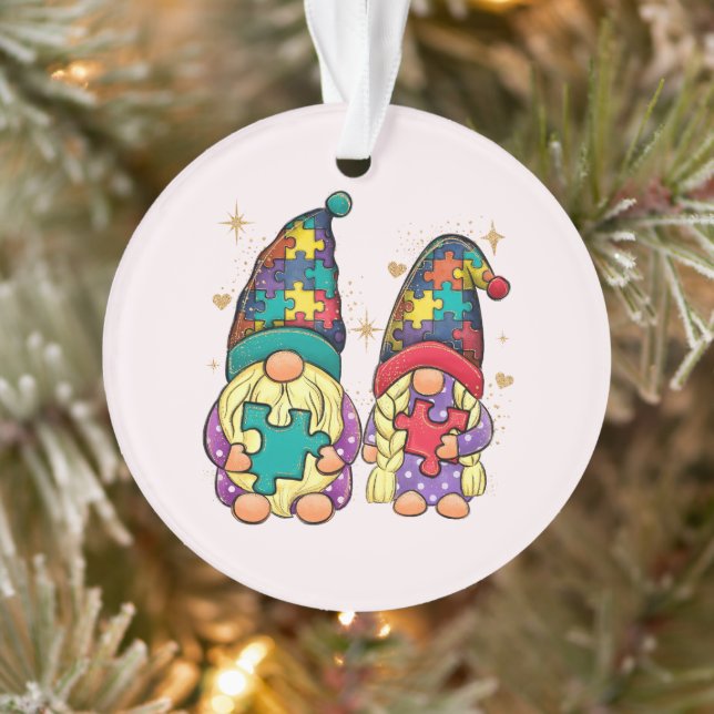Autism Couple Gnome Ornament (Baum)
