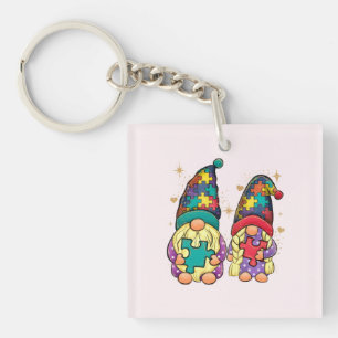 Autism Couple Gnome Schlüsselanhänger