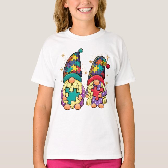 Autism Couple Gnome T-Shirt (Vorderseite)