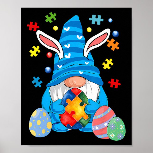 Autism Easter Gnomes Autism Awareness Easter Day G Poster (Vorne)