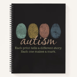 Autism Fingerprint/Quote Spiral Notebook Notizbuch