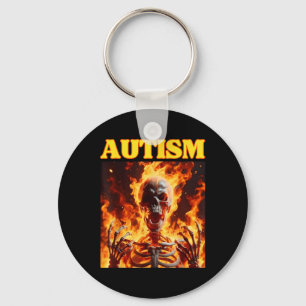 Autism Funny Cringe Hard Skeleton Meme Flames Schlüsselanhänger