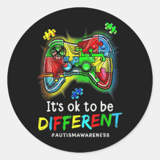 Autism Gamer Men Kids Boys Runder Aufkleber