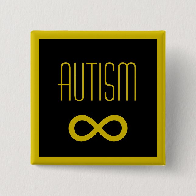 Autism golden infinity knapp button (Vorderseite)