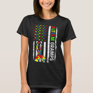 Autism Gramps American Flag Autism Awareness Famil T-Shirt