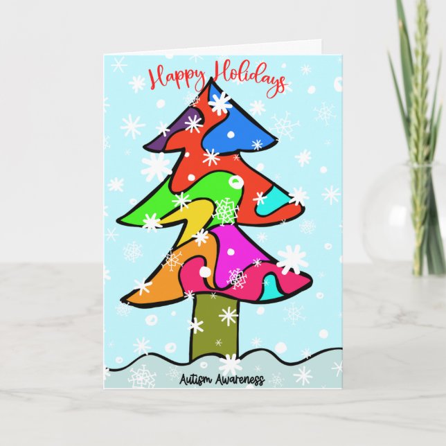 Autism Holiday Weihnachtsbewusst-Karte Gruß Dankeskarte (Vorderseite)
