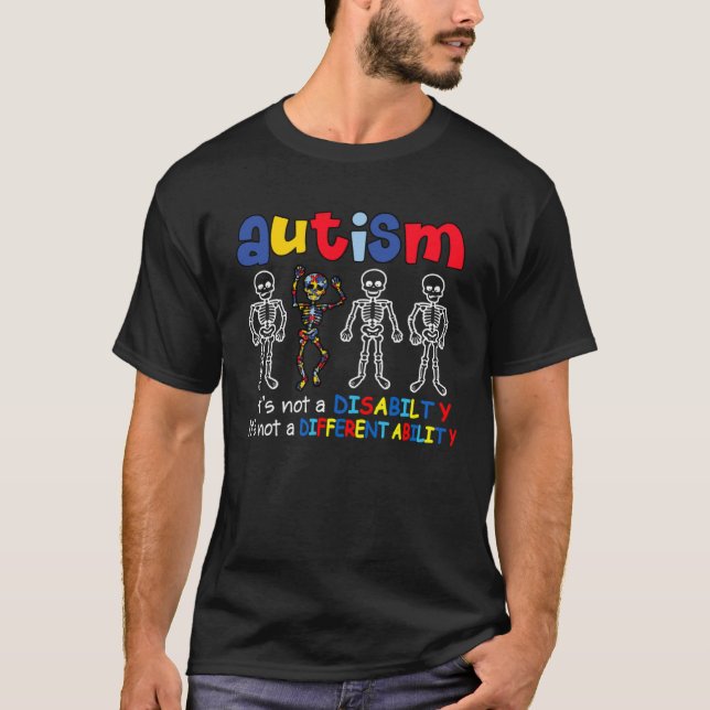 Autism it s a different ability Dabbing Dancing Sk T-Shirt (Vorderseite)