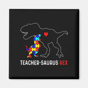 Autism Lehrer Dinosaur Teachersaurus Rex Awarenes Magnet