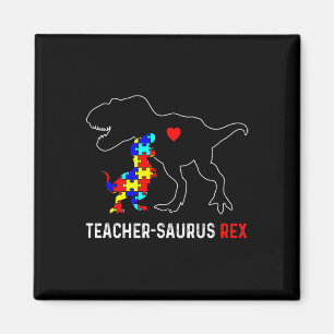 Autism Lehrer Dinosaur Teachersaurus Rex Awarenes Magnet